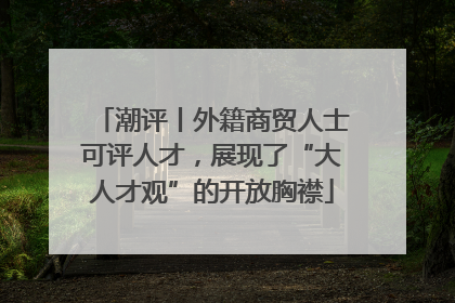 潮评丨外籍商贸人士可评人才，展现了“大人才观”的开放胸襟